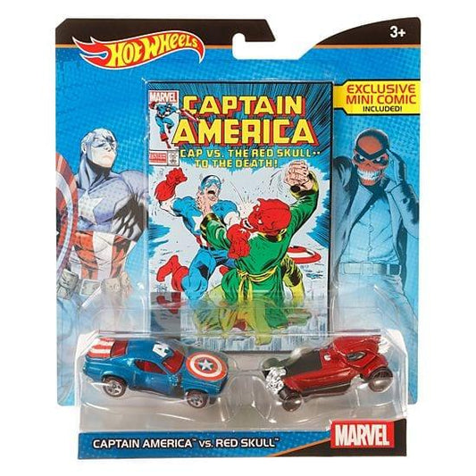 Hot Wheels Marvel Captain America vs. Red Skull Character Car 2-Pack with Mini Comic - sop-development