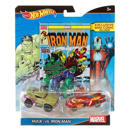 Hot Wheels Marvel Hulk vs. Iron Man Character Car 2-Pack with Mini Comic - sop-development